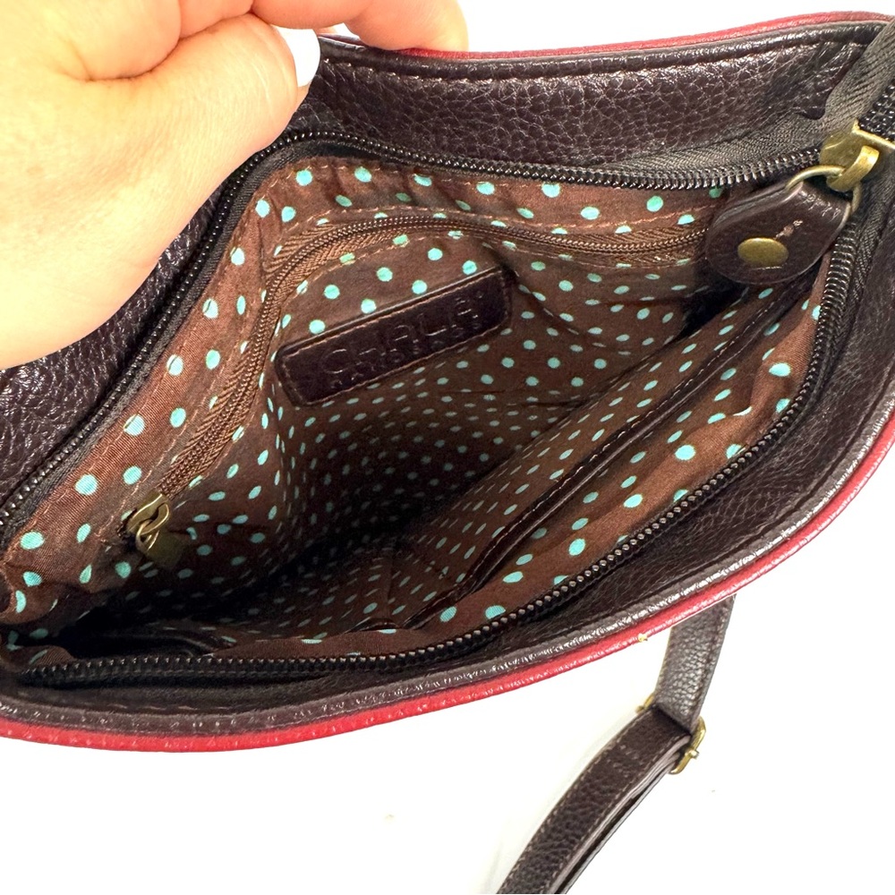 NEW Chala Raccoon Cute Crossbody Bag Vegan Leather Purse Red / Brown Boho Medium - Picture 4 of 7